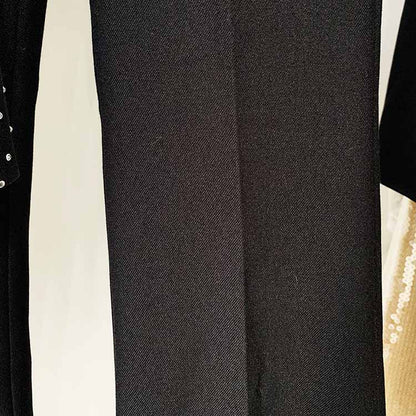 Women Black Pantsuits hot drilling Flare Bottoms Two Pieces Pants Set