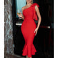Women 'S  One Shoulder Puffs Bodycon Bandage Cocktial Party Dresses