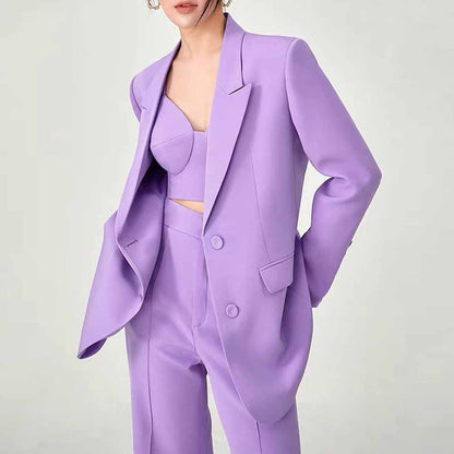 Regular-Fit 3-Piece Suit Three-piece suit, Womens suit, Pants Blazer Top, Womens Suit Set, Wedding Suit