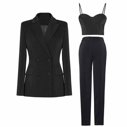 Regular-Fit 3-Piece Suit Three-piece suit, Womens suit, Pants Blazer Top, Womens Suit Set, Wedding Suit
