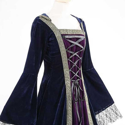 Medieval Court Long Dress Halloween Cosplay Costume 24002