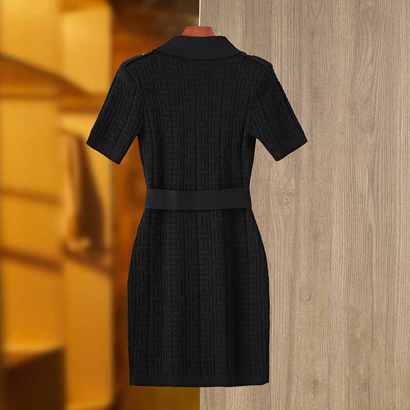 Women Black Short Sleeve Belted Mini Knit Dress – SD Dresscode ... Women Black Short Sleeve Belted Mini Knit Dress – SD Dresscode ...