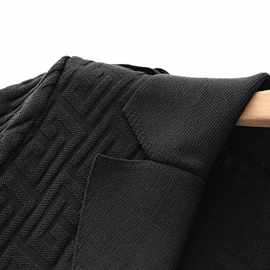 Women Black Short Sleeve Belted Mini Knit Dress