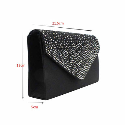 Ladies Satin Evening Clutch Purse Bag Crossbody Handbags Party Prom Wedding Envelope
