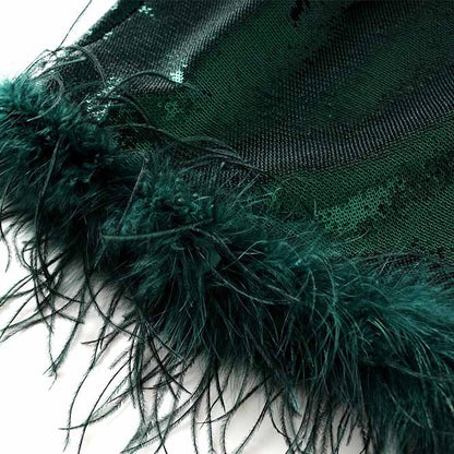 BLING BLING Long Sleeve Blazer and Shorts With Feather Suit Set Sparkly Two Piece Suit