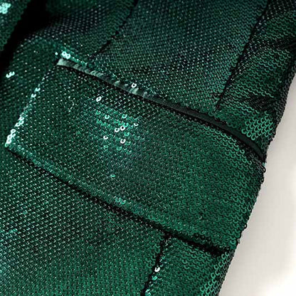 BLING BLING Long Sleeve Blazer and Shorts With Feather Suit Set Sparkly Two Piece Suit