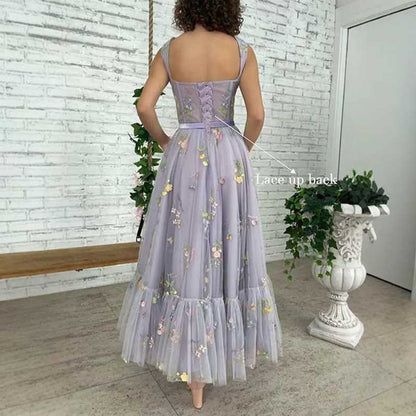 Tulle Butterfly Homecoming Dress Lace Applique Wedding Ball Gown Prom Dress