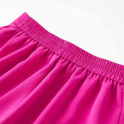 Women Shawl Collar Golden Buttons Blazer + Cropped Pants Trousers Pantsuit Suit Hot Pink