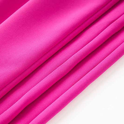 Women Shawl Collar Golden Buttons Blazer + Cropped Pants Trousers Pantsuit Suit Hot Pink