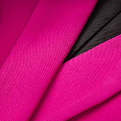 Women Shawl Collar Golden Buttons Blazer + Cropped Pants Trousers Pantsuit Suit Hot Pink