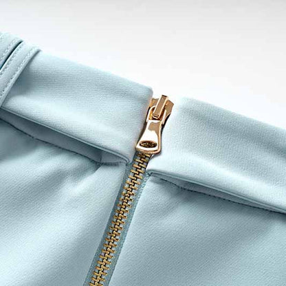 Women's Light Bue Two Piece Tailored Skirt Suit