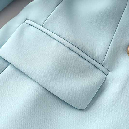 Women's Light Bue Two Piece Tailored Skirt Suit