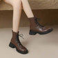 Women's lace up martin boots low heel bootie