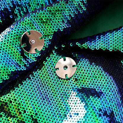 BLING BLING Long Sleeve Blazer and Shorts Suit Set Sparkly Two Piece Suit