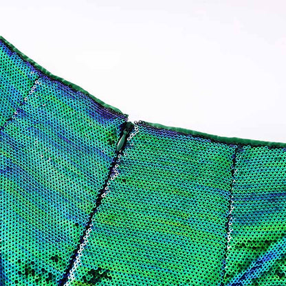 BLING BLING Long Sleeve Blazer and Shorts Suit Set Sparkly Two Piece Suit