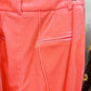Women Velvet Coral Pantsuit One Button Blazer + Mid-High Rise Flare Trousers Pants Suit, Wedding Suit,