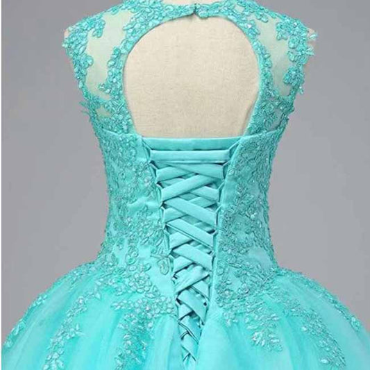 Beaded Quinceanera Dresses Sweet 16 Appliques Prom Ball Lace Gown