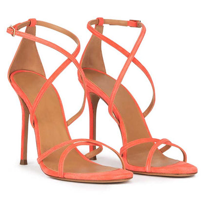 Womens Colored Strappy Heeled Sandals Dress Shoes