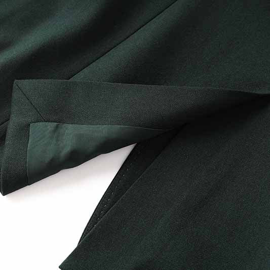 One Button Dark Green Pantsuit Fitted Blazer + Mid-High Rise Trousers Pantsuit Suit Formal Wear
