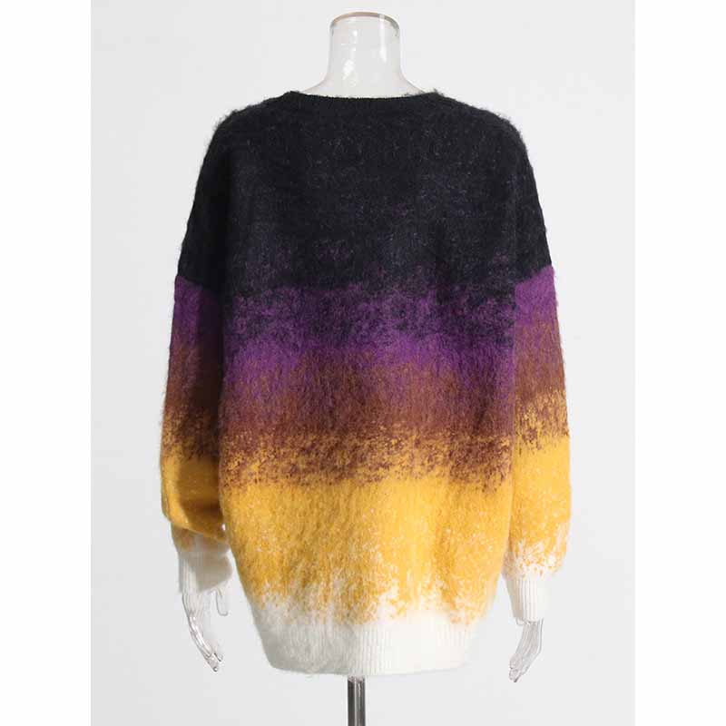 Women's Gradient Color Sweater Long Sleeves Casual Sweater