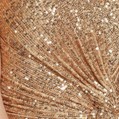 Womens V Neck Sequin Evening Formal Dress Sleeveless Maxi Plus Size Prom Dress