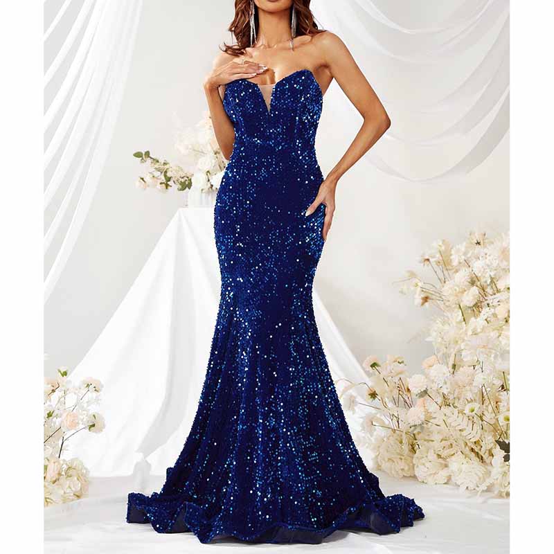 Off The Shoulder Mermaid Sequin Dress In Royal Blue Women Prom Dress SD Dresscode & Fashiontrends Off The Shoulder Mermaid Sequin Dress In Royal Blue Women Prom Dress SD Dresscode & Fashiontrends