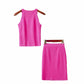 Women's Sleeveless Two Piece Mini Knitted Skirt Suit