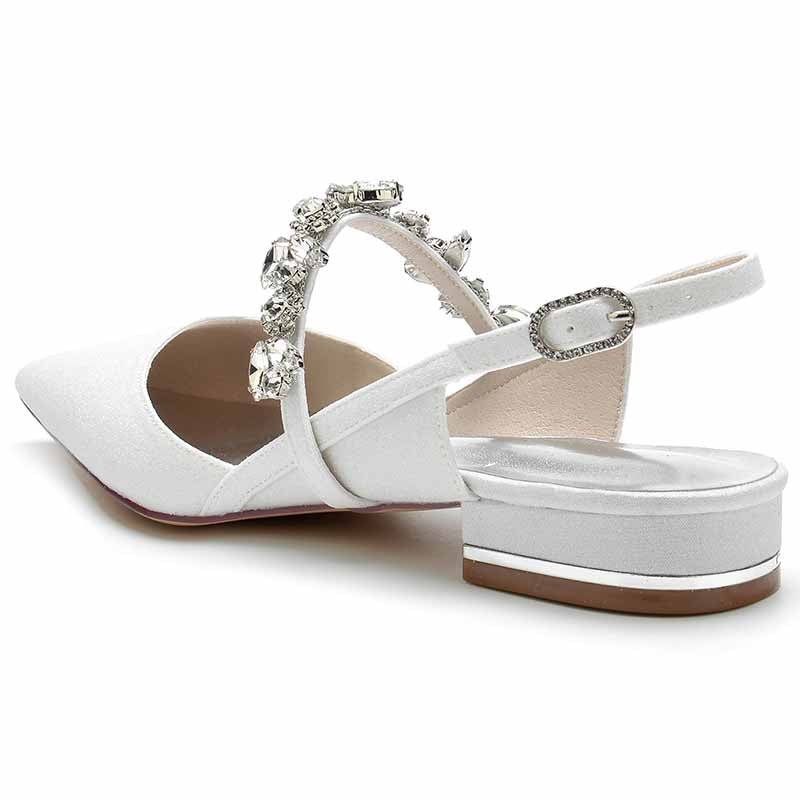 Wedding Flats Wedding Sandals Bridal Shoes Summer Rhinestone Crystal Flat Heel Low Heel Slingback Shoes