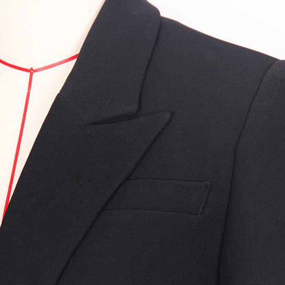 Women's Double Breasted Blazer Sewing Pattern Gold Buttons Loose Jacket