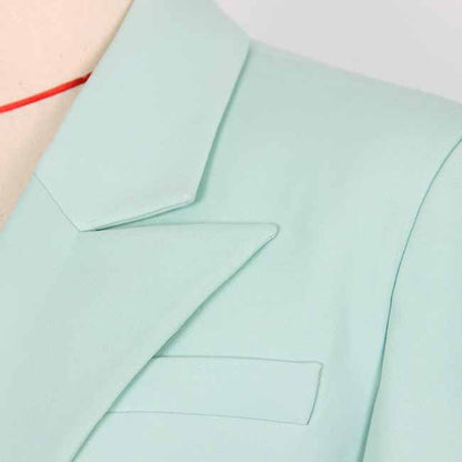 Women's Double Breasted Blazer Sewing Pattern Gold Buttons Loose Jacket