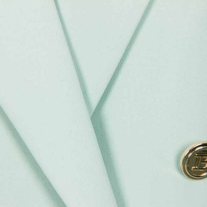 Women's Double Breasted Blazer Sewing Pattern Gold Buttons Loose Jacket