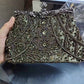 Vintage Beaded Evening Clutch Bag Prom Event Handbag