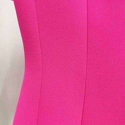 Women Hand Made 3D Flowers Mini Dress Hot Pink Wedding Dress