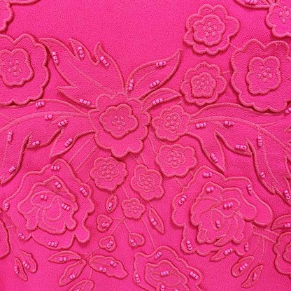 Women Hand Made 3D Flowers Mini Dress Hot Pink Wedding Dress