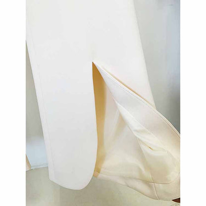 Women Invory Pantsuits One Button Flare Bottoms Two Pieces Pants Set