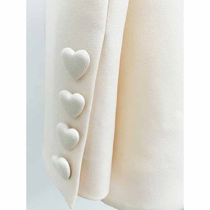 Women Invory Pantsuits One Button Flare Bottoms Two Pieces Pants Set