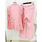 Women Hot Pink Light Pink Pantsuit Lace High Waist Fitted Blazer + Flare Trousers Pants Suit / Wedding Suit