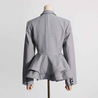 Women's Double Breasted Blazer With Scallops
