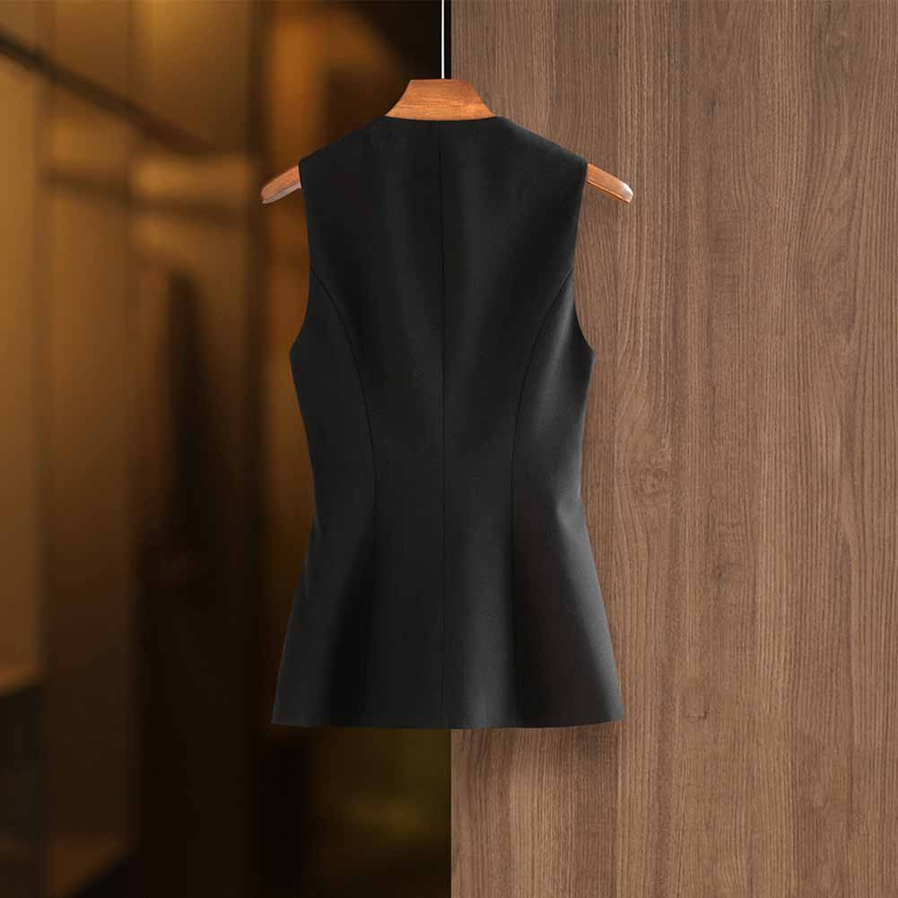 Womens cut-out sleeveless shirt black formal party top