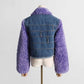 Lapel collar jacket faux fur sleeves jean coat for women