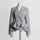 Women's Double Breasted Blazer With Scallops