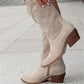 Women's Mid-calf Chunky Suede Boots