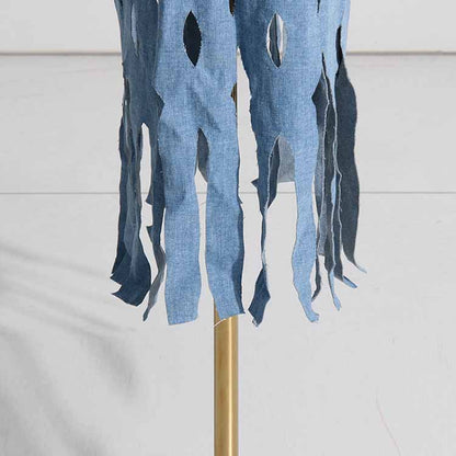 Women's Hollowed tassel long denim jacket fashion coat