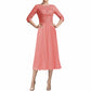 A-line Scoop Tea-Length Chiffon Lace Mother of the Bride Dress