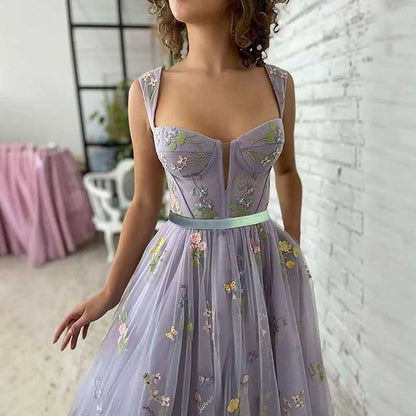Tulle Butterfly Homecoming Dress Lace Applique Wedding Ball Gown Prom Dress