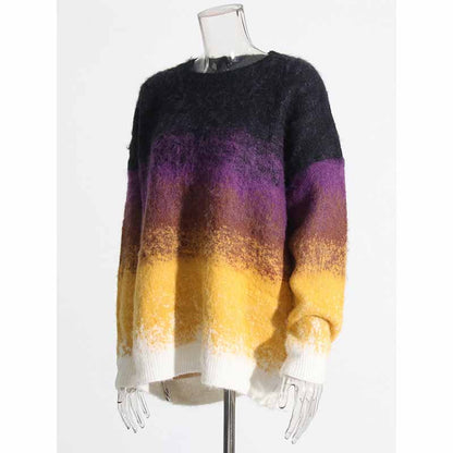 Women's Gradient Color Sweater Long Sleeves Casual Sweater