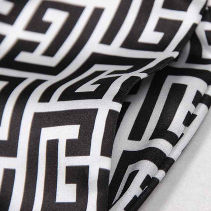 Women's Golden Buttons Abstract Pattern Fitted Pantsuit With Belt