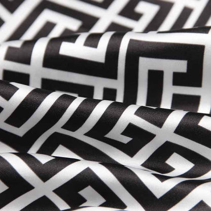 Women's Golden Buttons Abstract Pattern Fitted Pantsuit With Belt