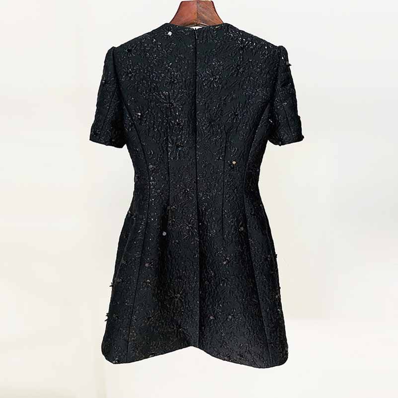 Women's Black Tweed Mini Dress,Coat