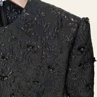 Women's Black Tweed Mini Dress,Coat